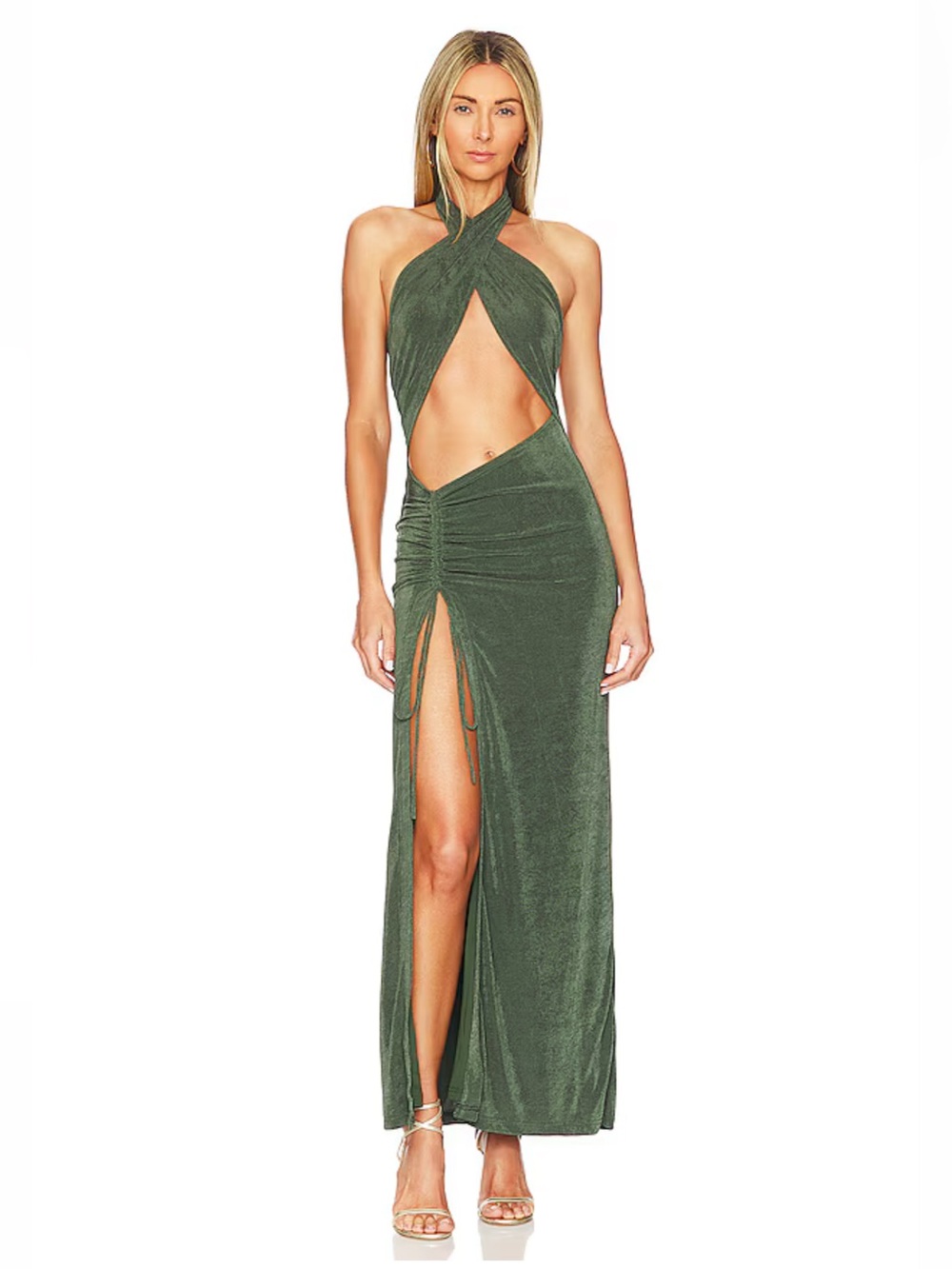 Adele Halter Maxi in Forest Green